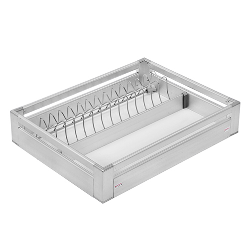 Home 4 Inch Aluminium Cup And Saucer Basket - Color: Silver