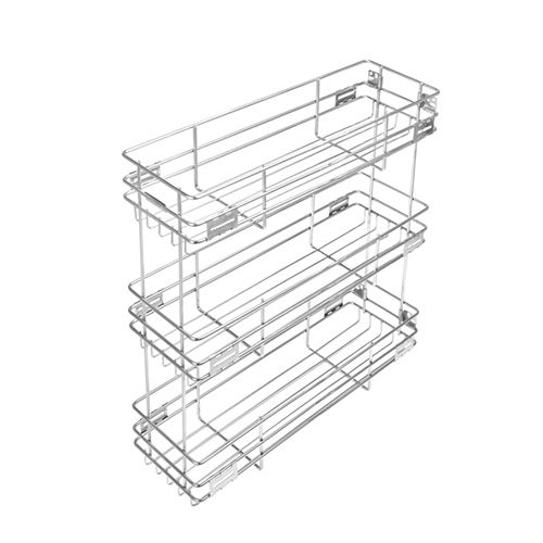 SS Wire Three Self Bottle Pullout Basket