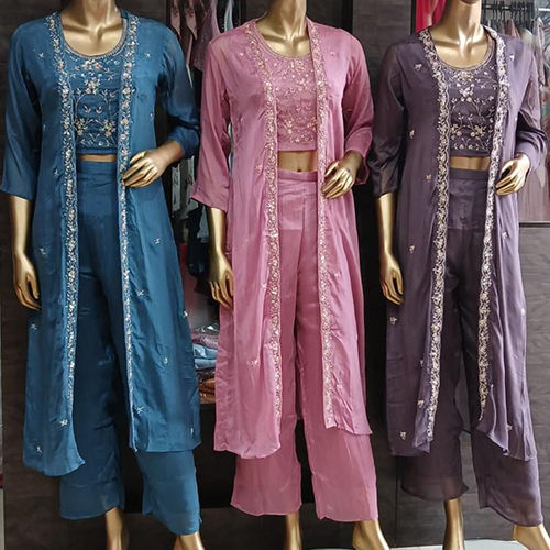 Different Available Indo Western With Coat Dress