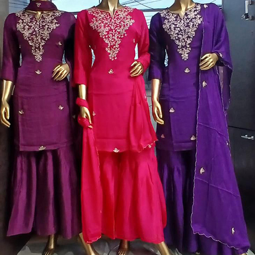 Desinger Sharaara 3 टुकड़ा  Kurta Dupatta Set