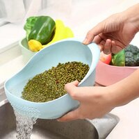 PLASTIC RICE BOWL / FOOD STRAINER THICK DRAIN BASKET