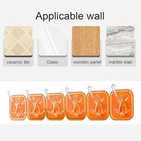 QXORE Self Adhesive Hook Waterproof and Rustproof use Kitchen Bathroom Home and Office Wall Hooks 5kg (1PCS, ORANGE-6-HOOK-HANGER)