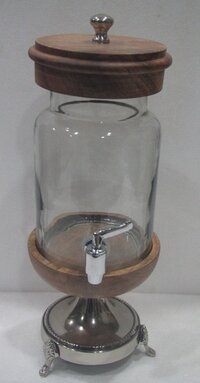 Glass Dispenser With Metal Stand - Color: Different Colors Available