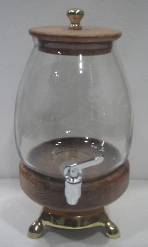 31 cm Glass Dispenser With 3 Leg Metal Stand