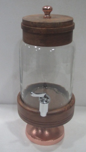 37 cm Dispenser With Wood Stand & Top