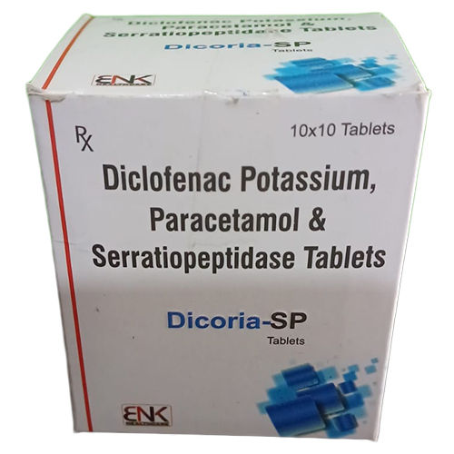 Diclofenac Potassium Paracetamol And Serratiopeptidase Tablets - Easy-to-Consume Pain Relief Solution  | Dosage As Per Healthcare Guidance, Store In Dry Place