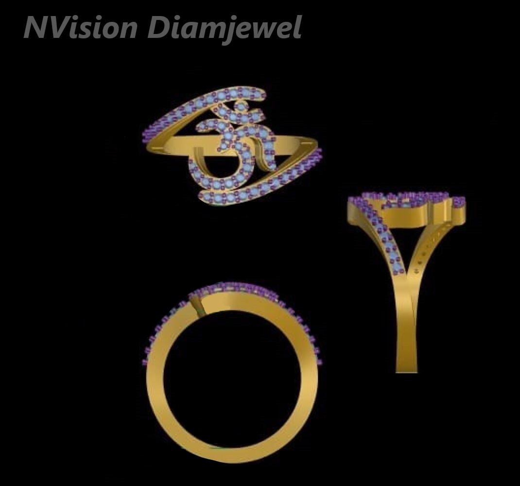 Designer Real Diamond Ladies OM Ring
