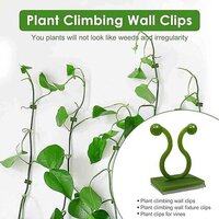 SEREBRUM 30Pcs Plant Wall Climbing Fixing Clips, Reusable Self Adhesive Plant Support Garden Twist Clips - Pack of 30 (Green,White)