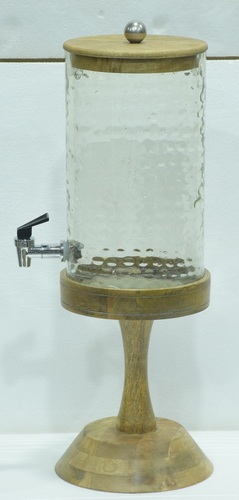 12 Inch Dispenser With Wood Stand & Top - Color: Different Colors Available