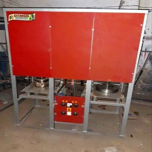 Red Fully Automatic Double Die Pattal Dona Making Machine