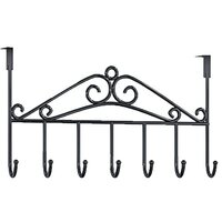 Mitsico Door Decorative Organizer Hooks For Clothes, Coats, Hats, Belts, Towels - Metal, 16.7x9.6x1.85 Inches, Multicolor | Space-saving Design, No Hardware Required, Smooth Edges