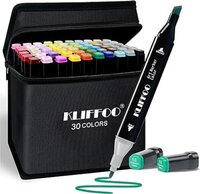 Dual Tip Colorful Art Markers Sketch Pens 30 Colours with Carrying Case for Painting Sketching Calligraphy Drawing -Brush Markers Twin Head Permanent Colouring Marker Pens for Kids Adult