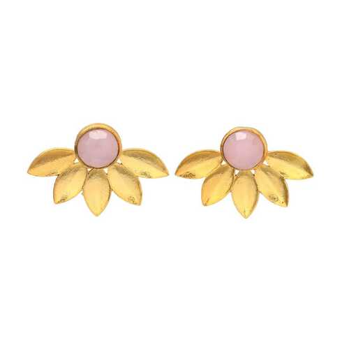 Pink Chalcedony Stud Earring