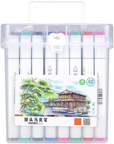 Shipenophy Drawing Markers Pen, Dual Head Markers Pen Student Markers Pen Double Head Markers Pen with Color Mark for Painting(895-48 color marker, Animal)