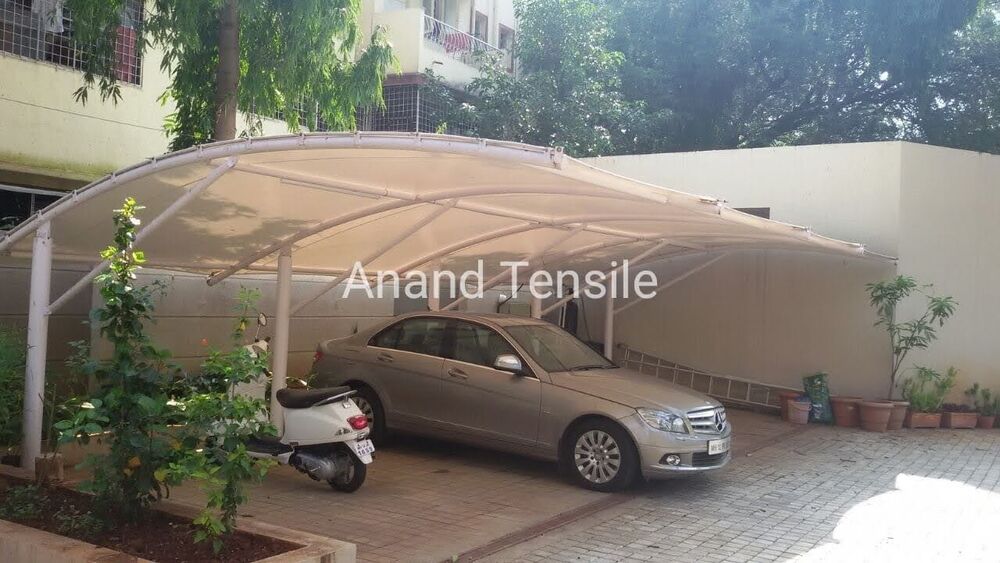 Car Parking Tensile Canopy - Color: White