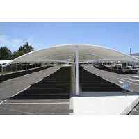 Car Parking Shade - Ms Pipe Frame Structure | Customized Design, White Color, Enhanced Durability For Vehicle Protection