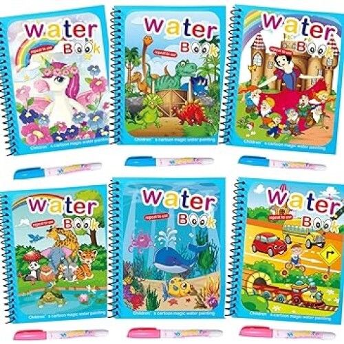 Magic Water Painting Book with Magic Doodle Pen Kids Coloring Drawing Child Educational Toy Magic Books Water Paint for Kids