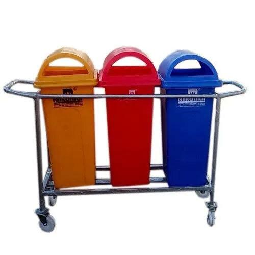 Hospital Dustbin Trolley