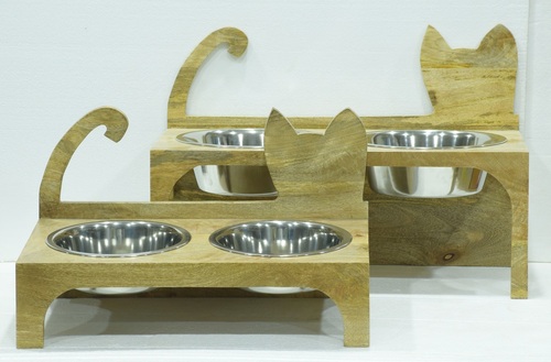 Set of 2 Wooden Cat Table