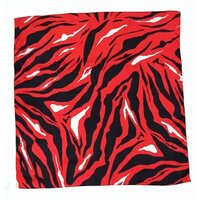100% Satin Printed Bandana - Size: 50x50 Cm, Color: Red With Black Polkadots, Machine Made, Daily Use Square Scarf