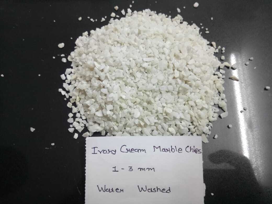 Ivory Cream color crushed marble chips for marble wall cladding crushed stone aggregate