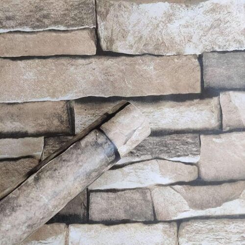Impression 3D Stone Style Rustic Effect Wallpaper, Wall Sticker, PVC Self Adhesive Warm Decoration Background Home Decor Stickers