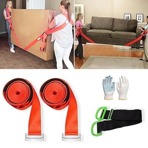 Moving Shoulder Straps Lifting, 1-Person Lifting and Moving System with Handle Lifting Straps, Heavy Duty Lashing Straps up to 600 Pounds for Harness Moving Furniture & Appliances Heavy Objects