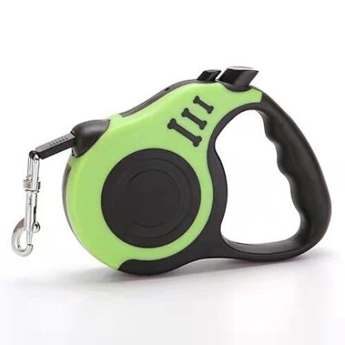 3m/5m Durable Dog Leash Automatic Retractable Nylon Cat Lead Extension Puppy Walking Running Lead Roulette for Dogs Pet Products (Green, 5 Meters)