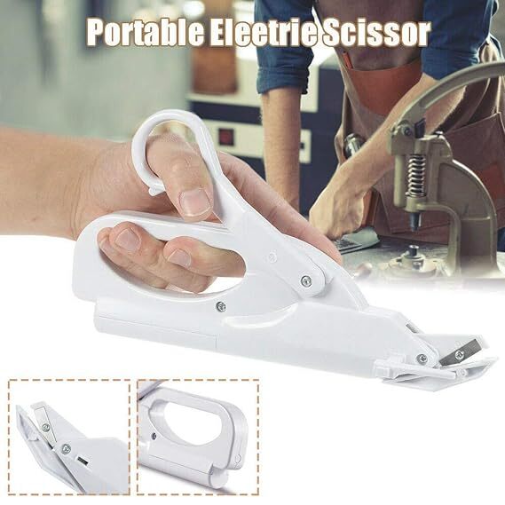 Multipurpose Electric Automatic Scissors Shears Safety Battery Operated Handheld Electric Fabric Sewing Scissors by Superjune