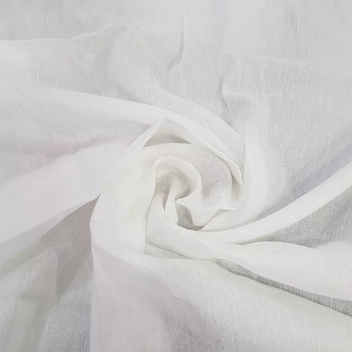 White Viscose Linen Silk