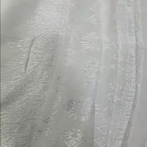 Quick Dry White Crepe Jacquard Fabric