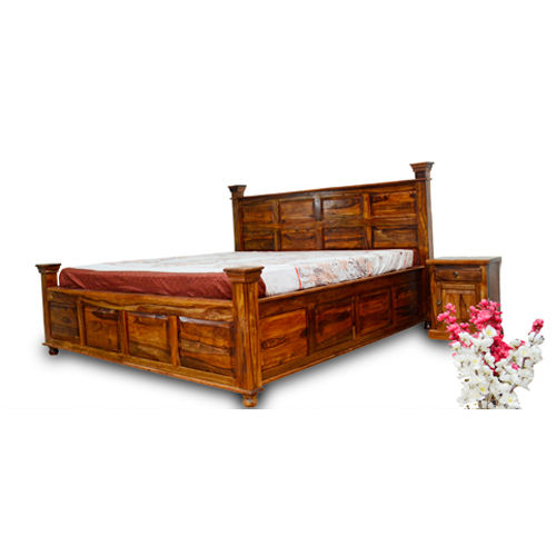 Brown Piller Box Bed