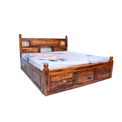 Brown Iron Jali Trolly Bed