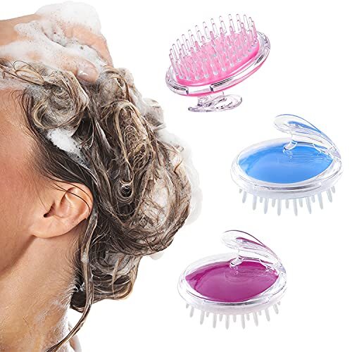 YASHODHARA ENTERPRISE Hair Scalp Shampoo Brush For Natural Hair Care & Growth - Soft Silicone Bristles Scrubber For Men, Women - Comfortable for All Hair Types, Straight, Wavy, Curly (Multicolor)
