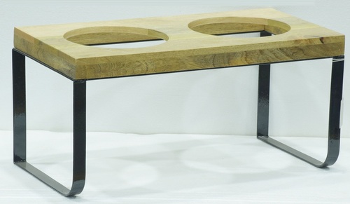 24 Inch Wooden Dog Food Serving Table