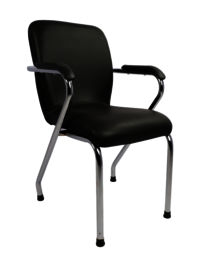 Adhunika Visitor Chair Leather (Black)