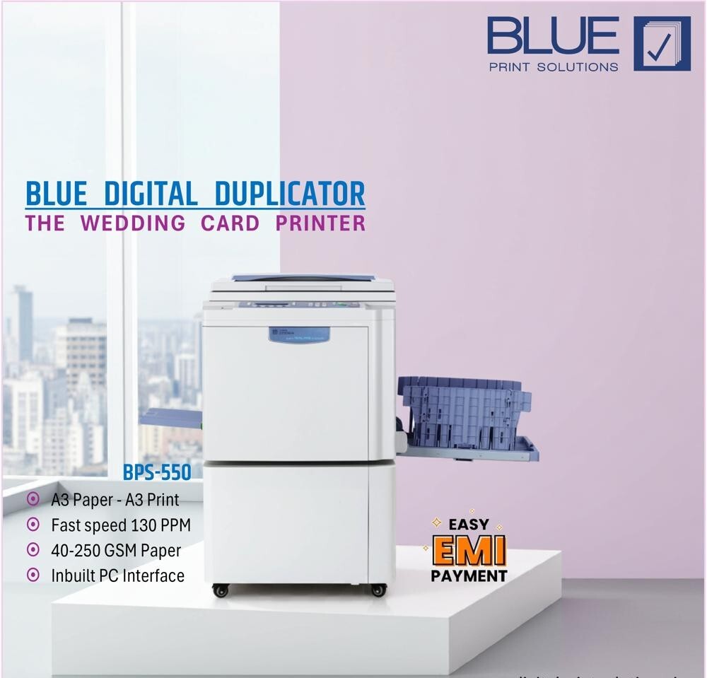 Bps550 Blue Digital Duplicator - Wedding Card Printing Machine - Max Paper Size: 297*420Mm. (A3)
