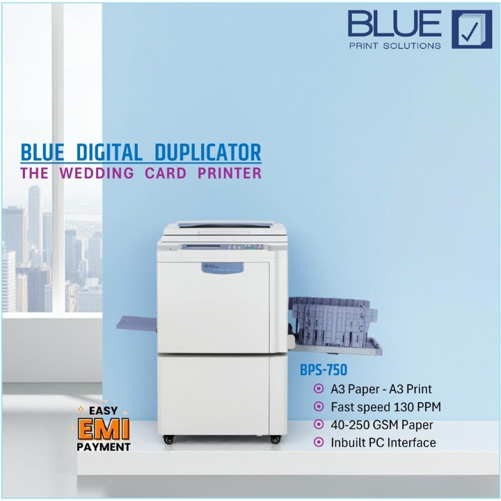 Bps750 Blue Digital Duplicator - Max Paper Size: 297*420Mm. (A3)