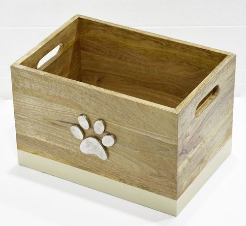 Wooden Pet Toy Box With Natural Finish