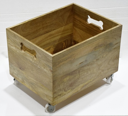 Wooden Dog Toy Box With Bearing