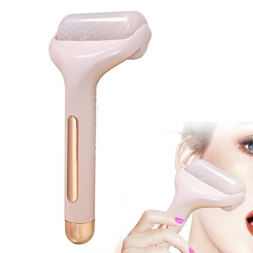 METALHOT Ice Roller Massager Face Cooling Neck Skin Tightening Roller Brighten Complexion and Reduce Anti- Wrinkles Facial Skin Lifting, Under Eye Puffiness Womens Gifts Face Roller Massager