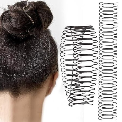 U Shape Hair Finishing Fixer Wavy Comb U Pin Hair Clip Combs Metal Wire Hair Combs Mini Bangs Holder Hair Updo Styling Tool Invisible Hairstyle Hair Accessories for Girl and Women