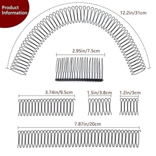 U Shape Hair Finishing Fixer Wavy Comb U Pin Hair Clip Combs Metal Wire Hair Combs Mini Bangs Holder Hair Updo Styling Tool Invisible Hairstyle Hair Accessories for Girl and Women