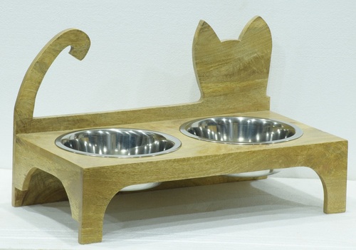 Wooden Cat Table With Natural Finish