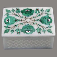 Marble With Malachite Inlay Jewelry Box