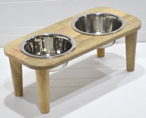 17 Inch Wooden Dog Toy Table With natural Finish