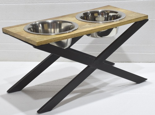 17 Inch Wooden Table With Metal Legs