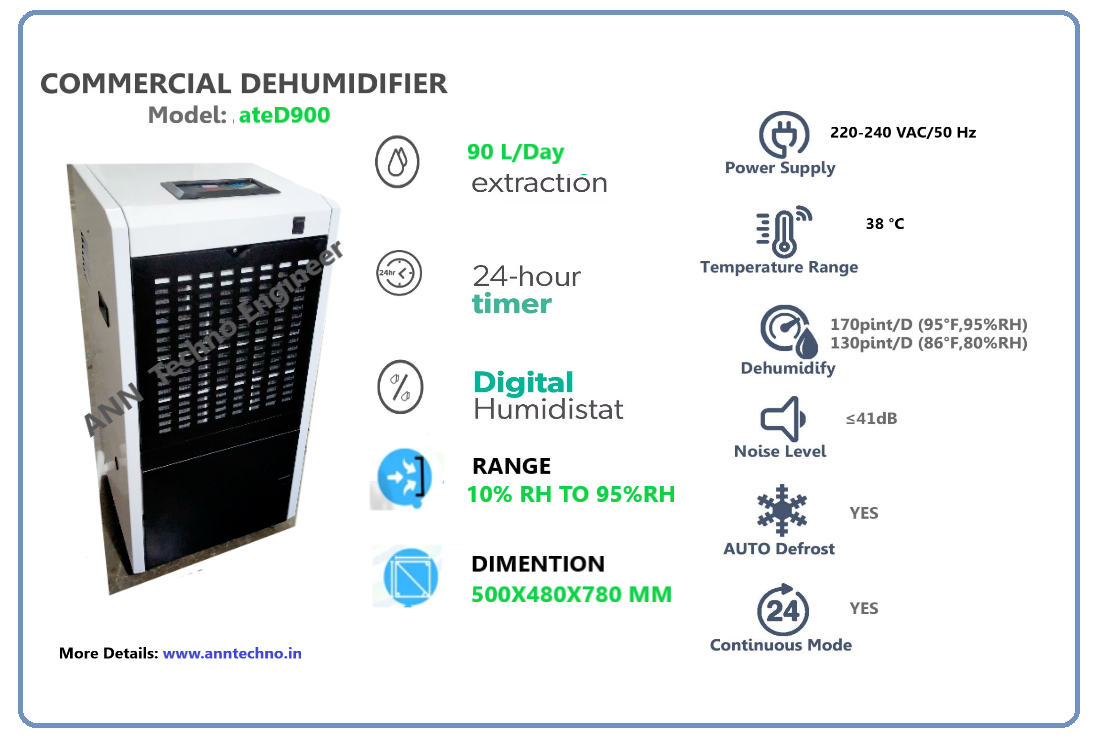 Portable Dehumidifier  ateD900B 90 L-Day