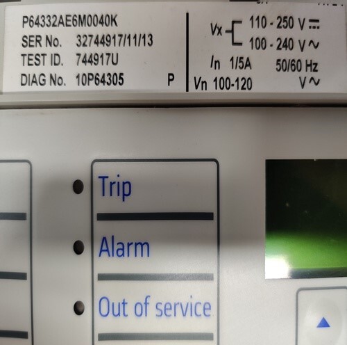 SCHNEIDER P64332AE6M0040K PROTECTION RELAYS