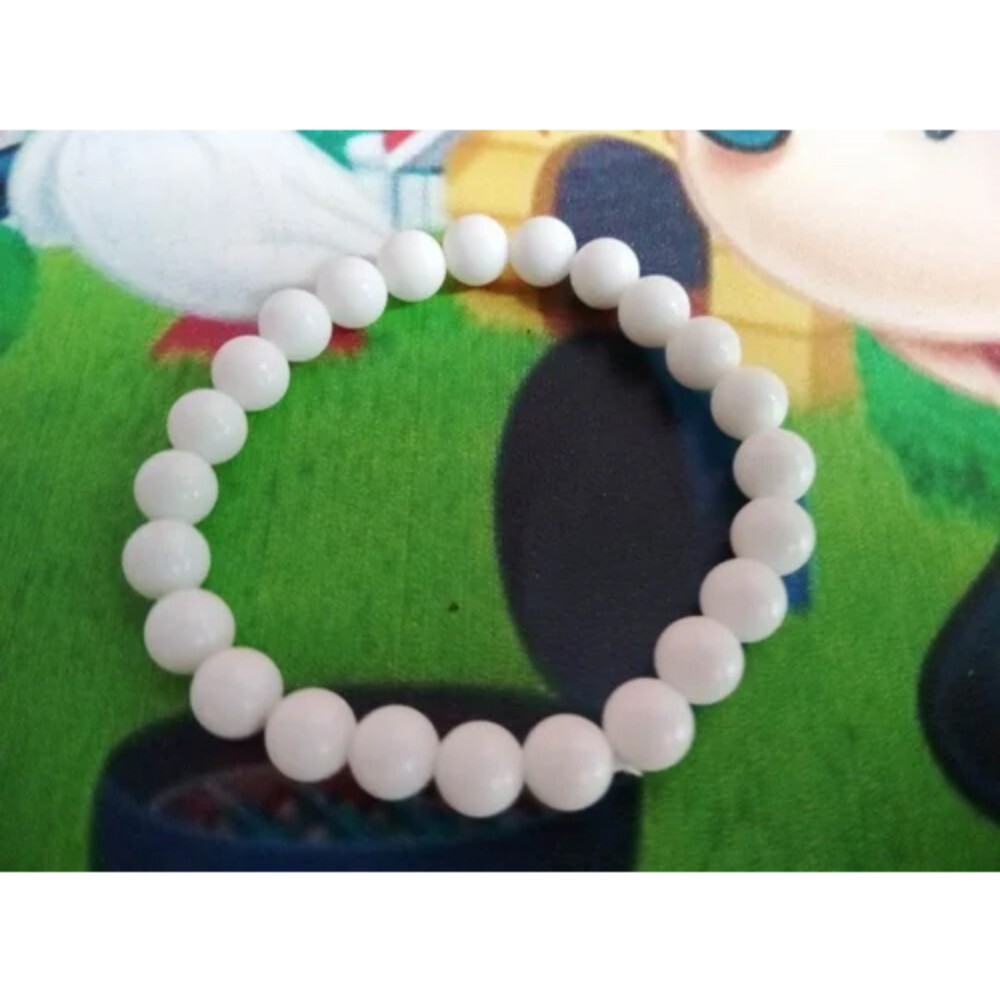 White Rose Quartz Gemstone Bracelet - Porcelain, Featuring Agate Stones for Balance & Harmony, Modern Fashion Style for Women